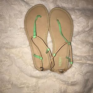Old navy slip on sandal neon green size 10
